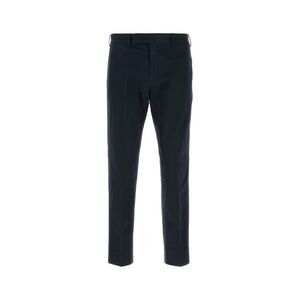 Pt Torino Men Navy Blue Stretch Cotton Pant
